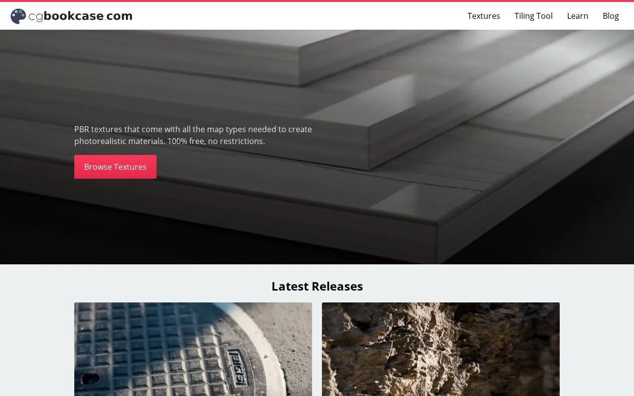 cgbookcase homepage screenshot