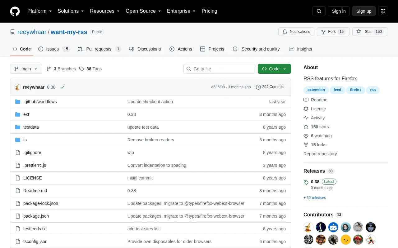 Want My RSS homepage screenshot