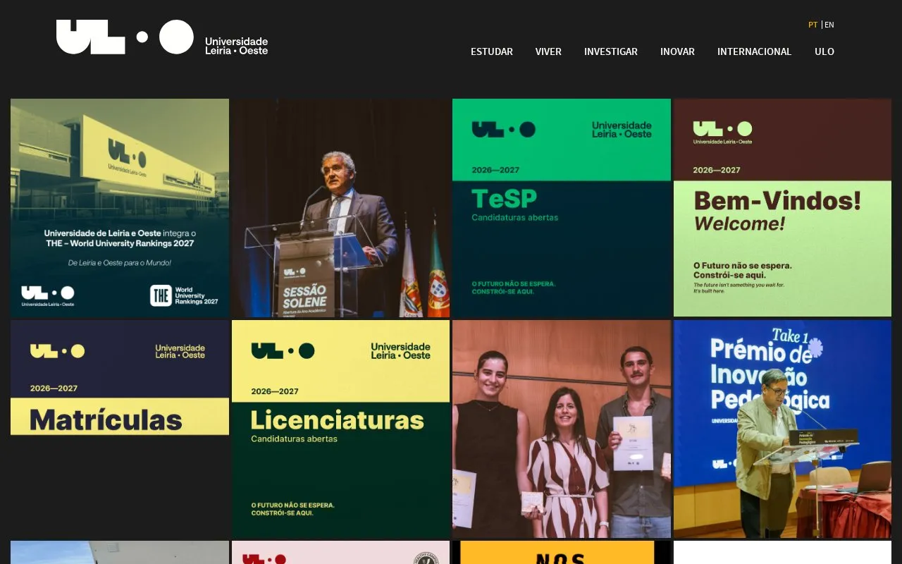 Instituto Politecnico de Leiria homepage screenshot