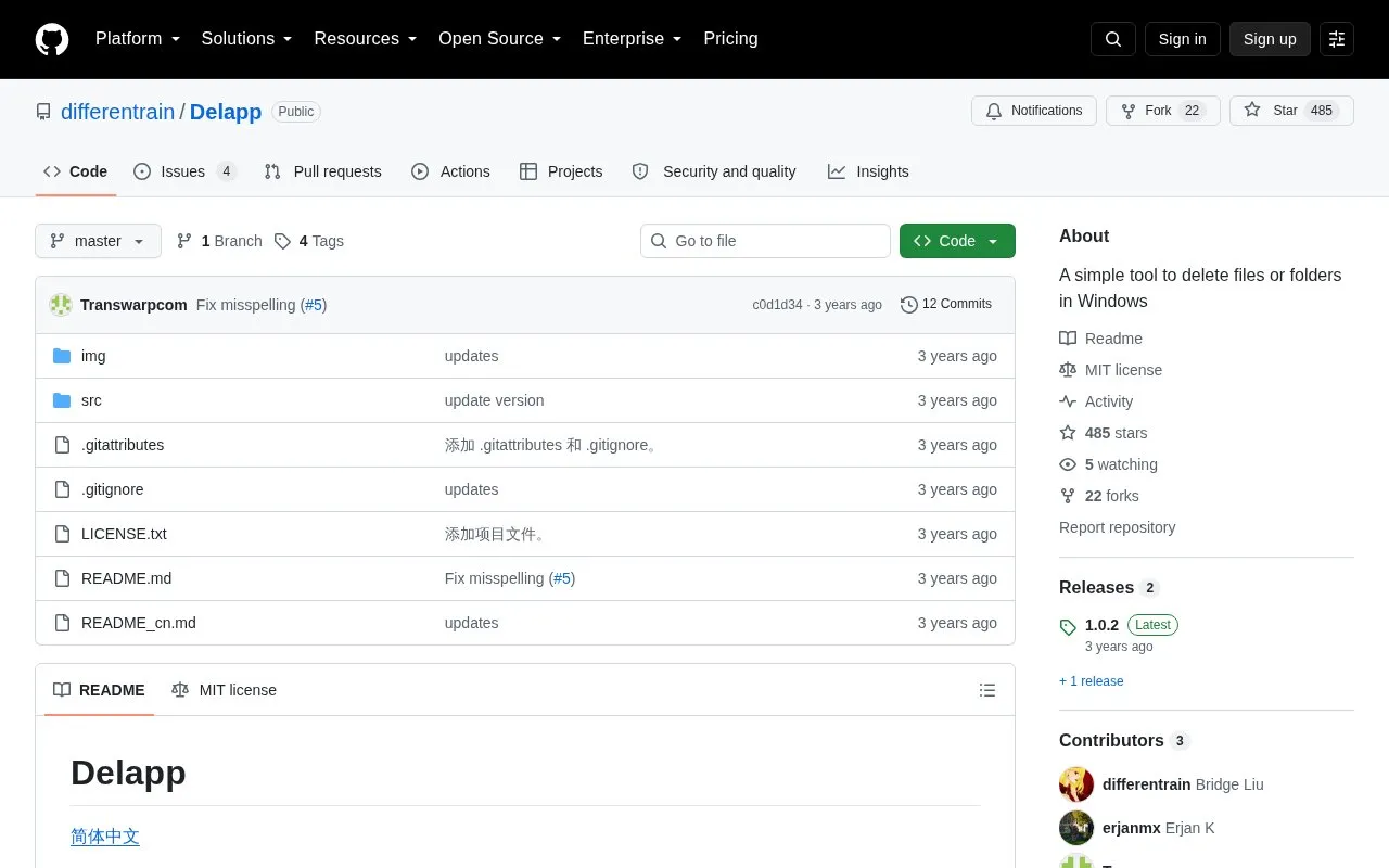 Delapp homepage screenshot