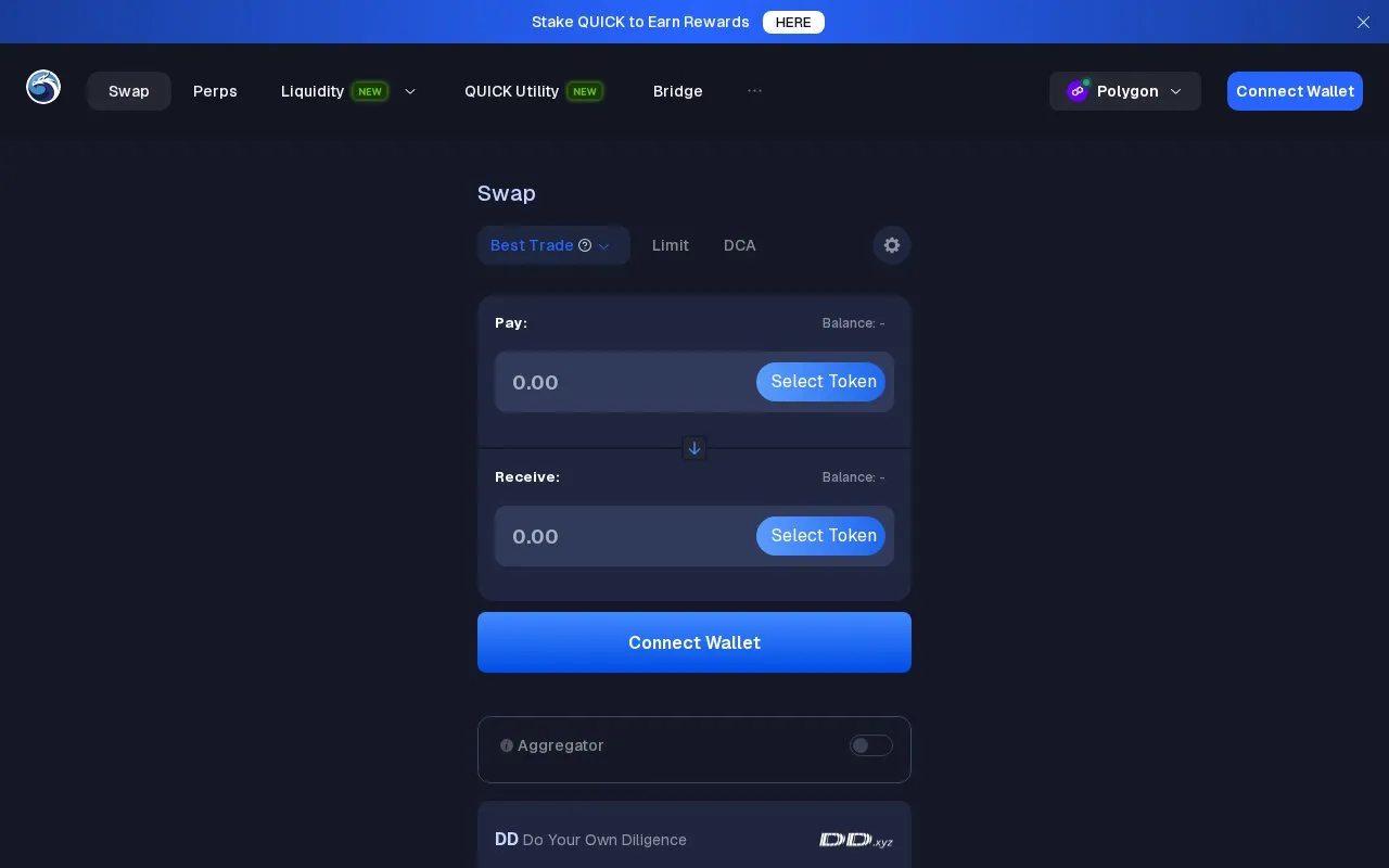Quickswap V4 homepage screenshot