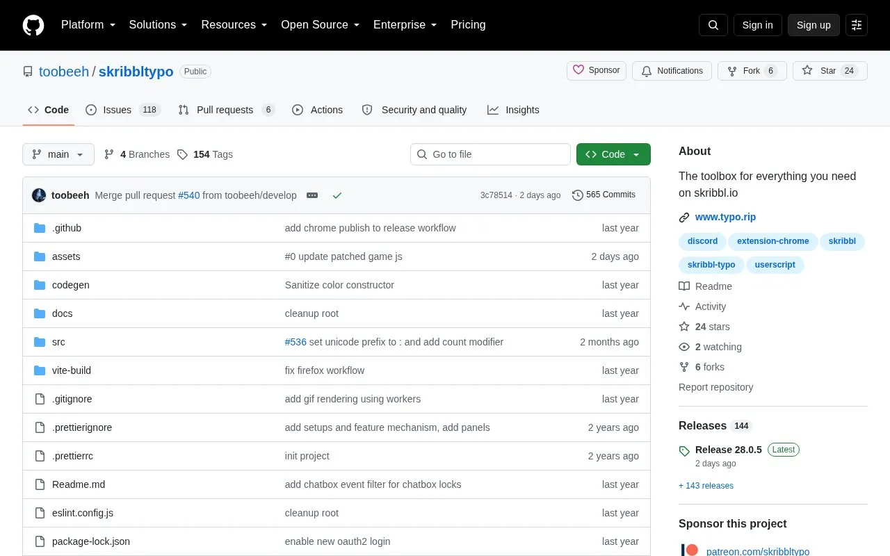 Skribbltypo homepage screenshot