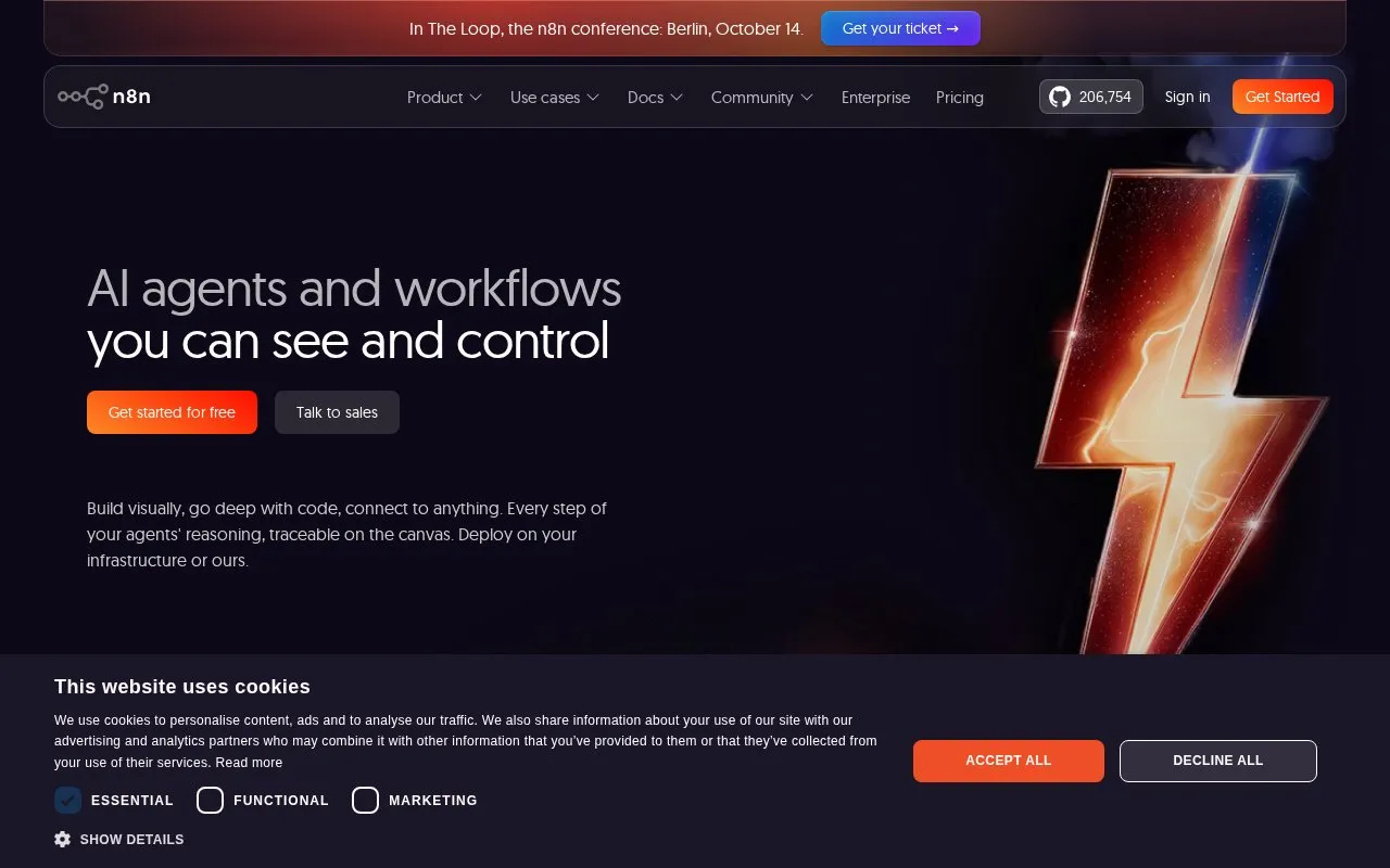 n8n homepage screenshot