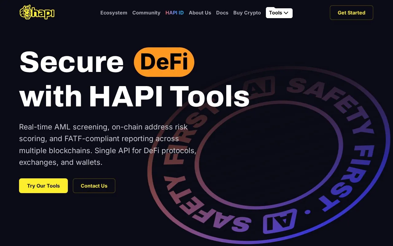 HAPI ID homepage screenshot