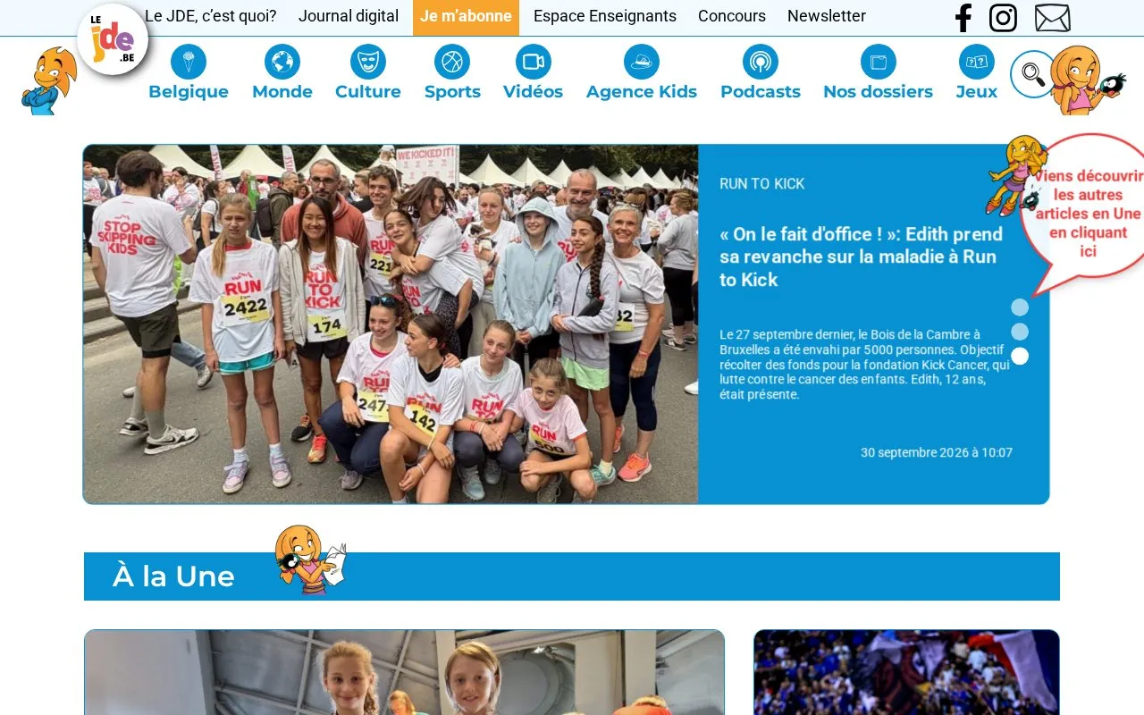 Le Journal des enfants homepage screenshot