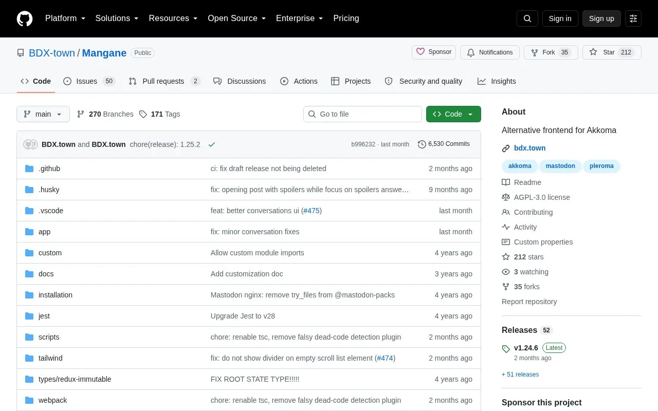 Mangane homepage screenshot