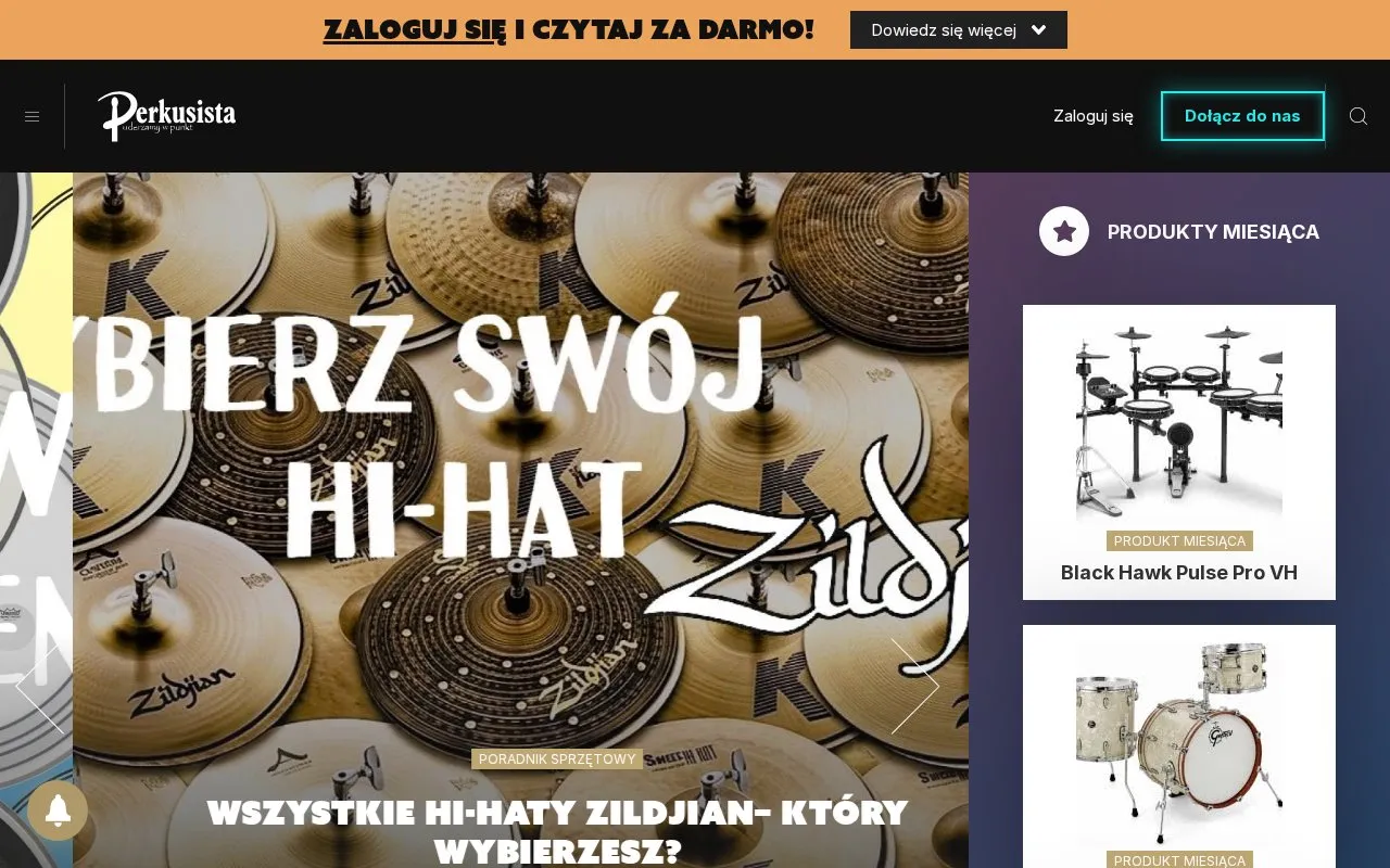 Magazyn Perkusista homepage screenshot