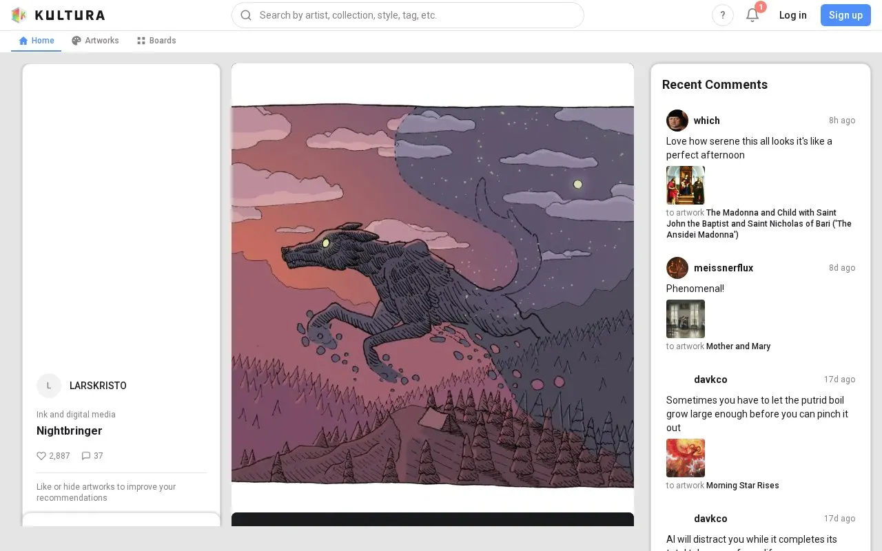 Kultura homepage screenshot