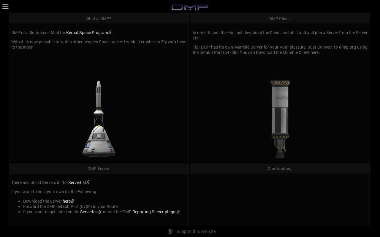 Luna Multiplayer homepage screenshot