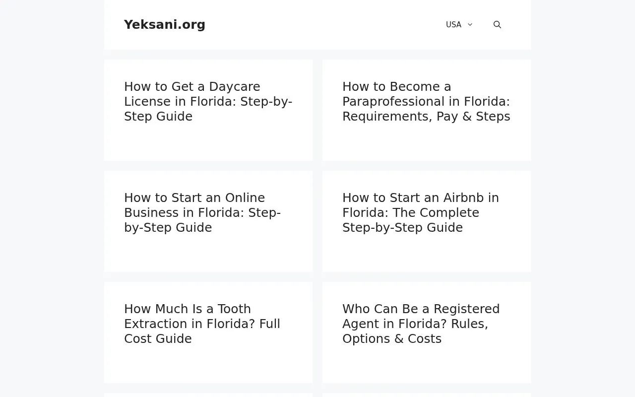 Yeksani homepage screenshot