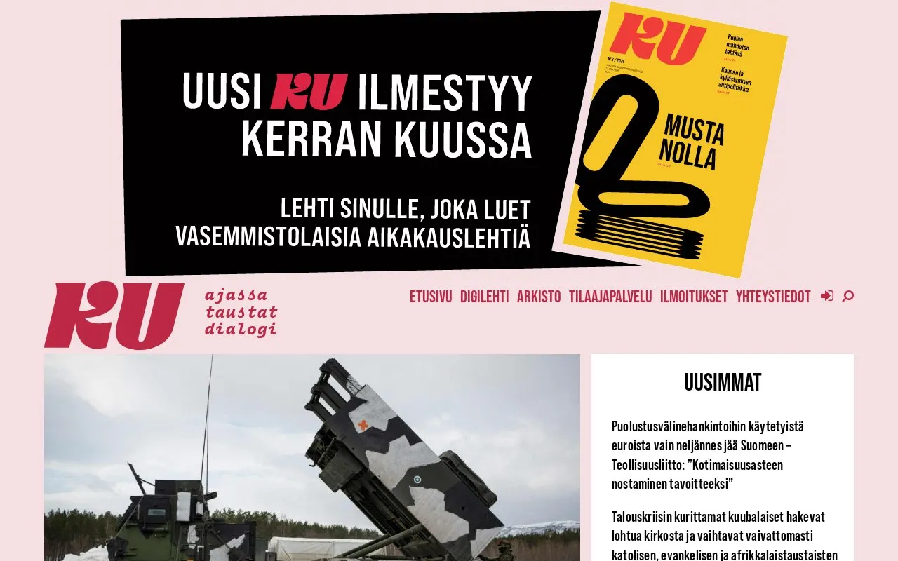 Kansan Uutiset homepage screenshot
