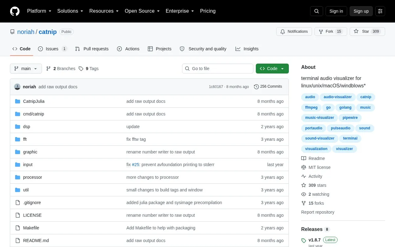 CatNip homepage screenshot