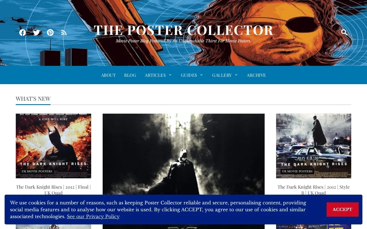 The Poster Collector homepage screenshot