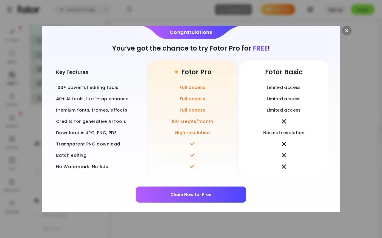 Fotor homepage screenshot