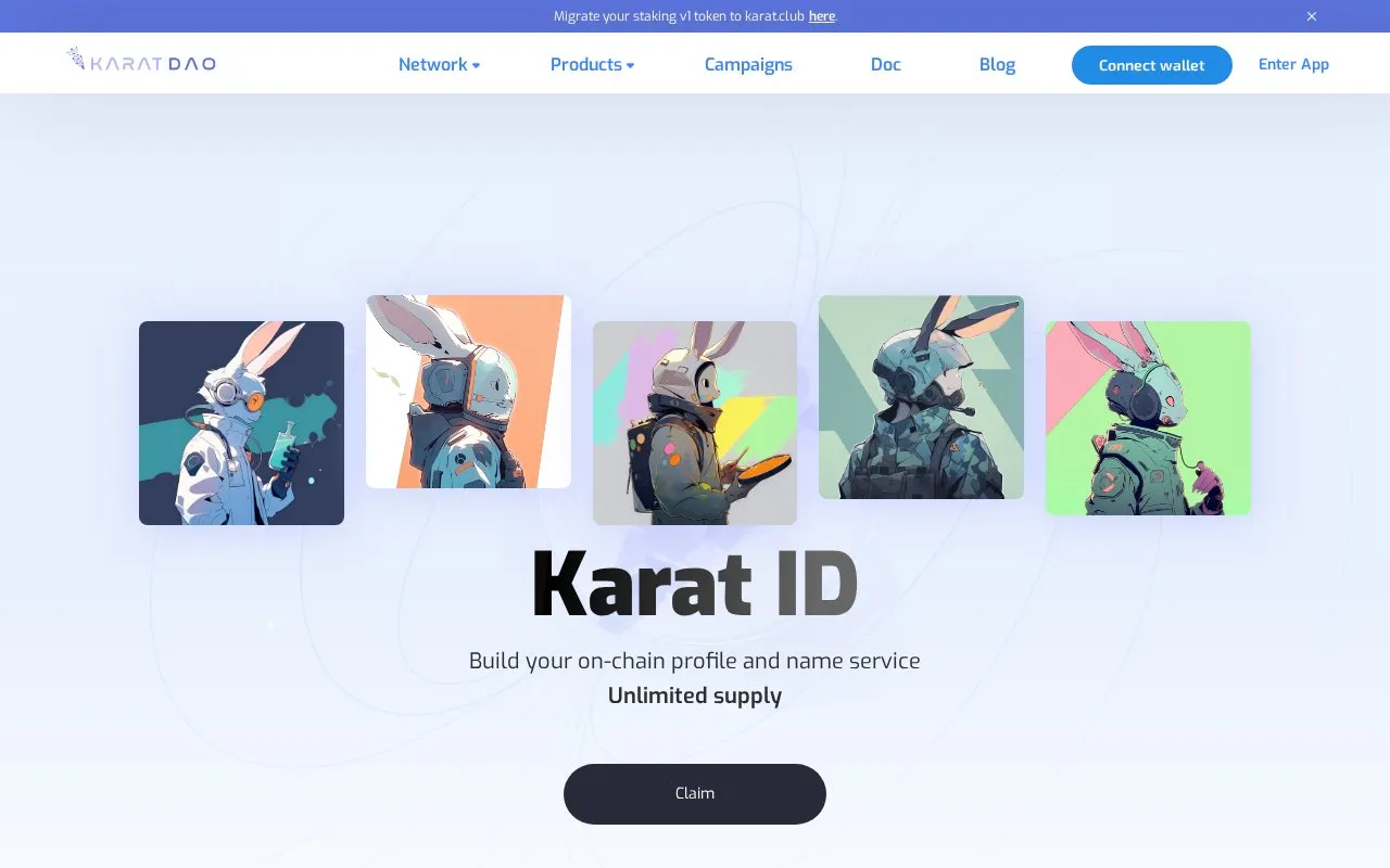 KaratDAO homepage screenshot