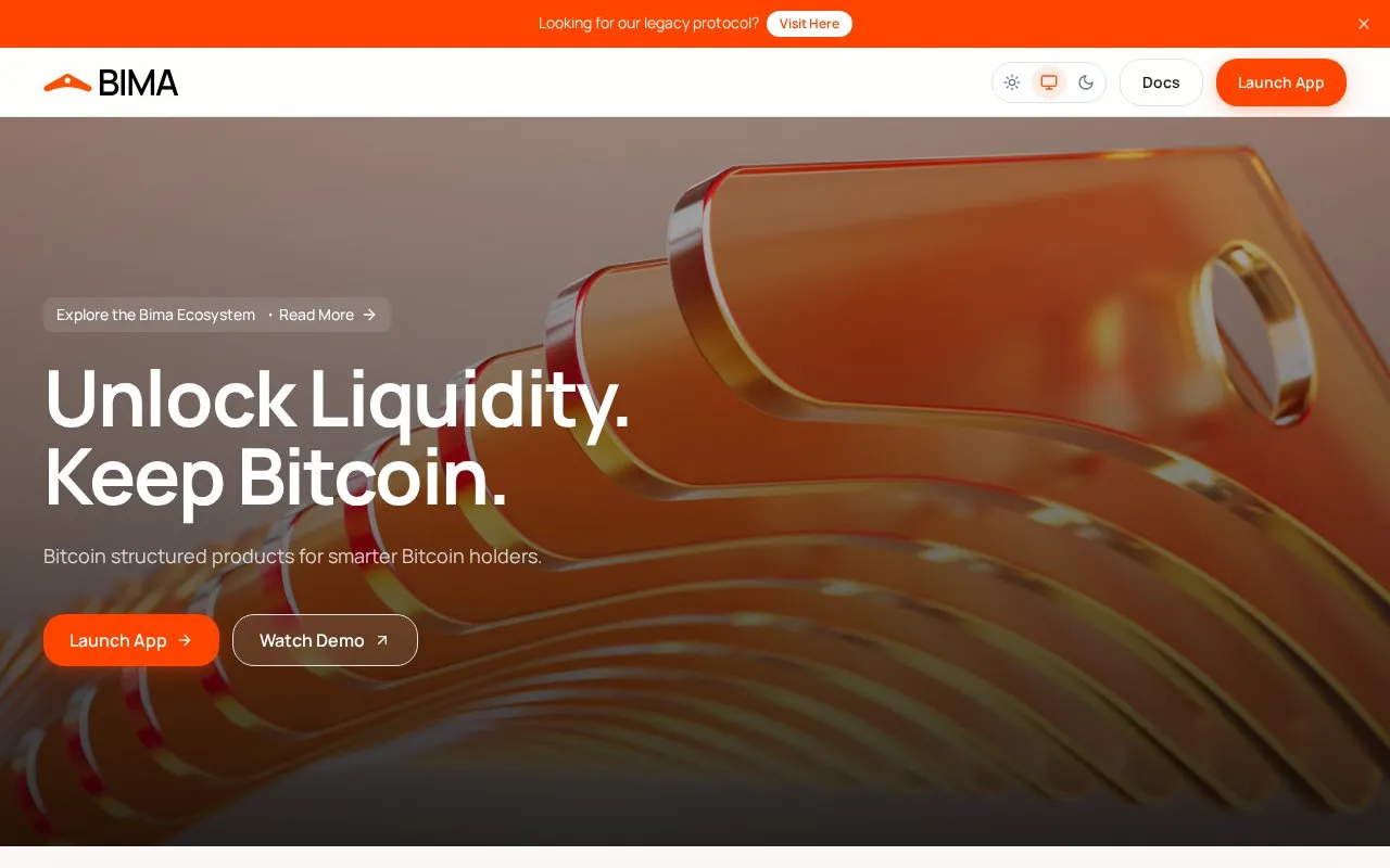 BIMA CDP homepage screenshot
