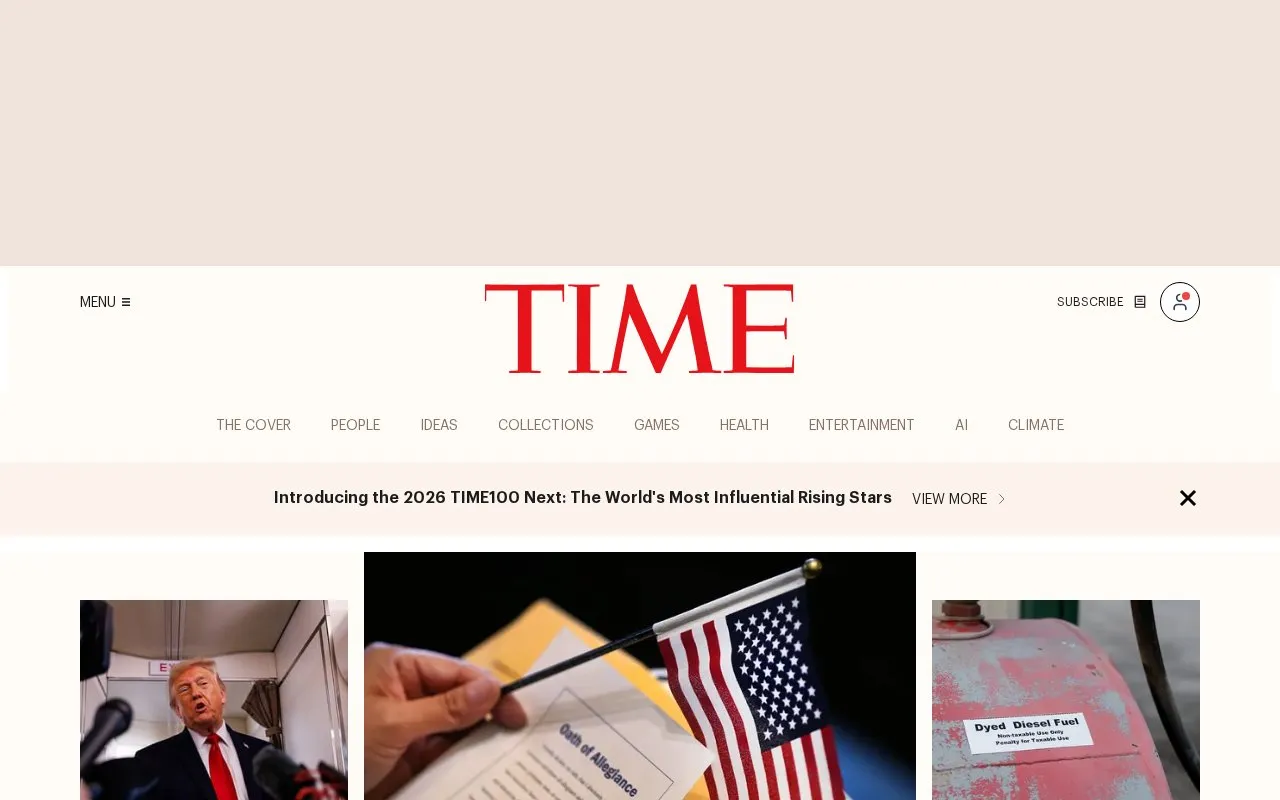 TIME homepage screenshot