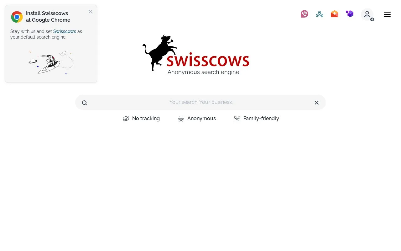 swisscows homepage screenshot