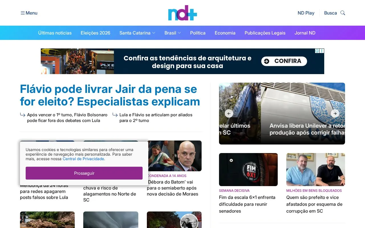ND Mais homepage screenshot