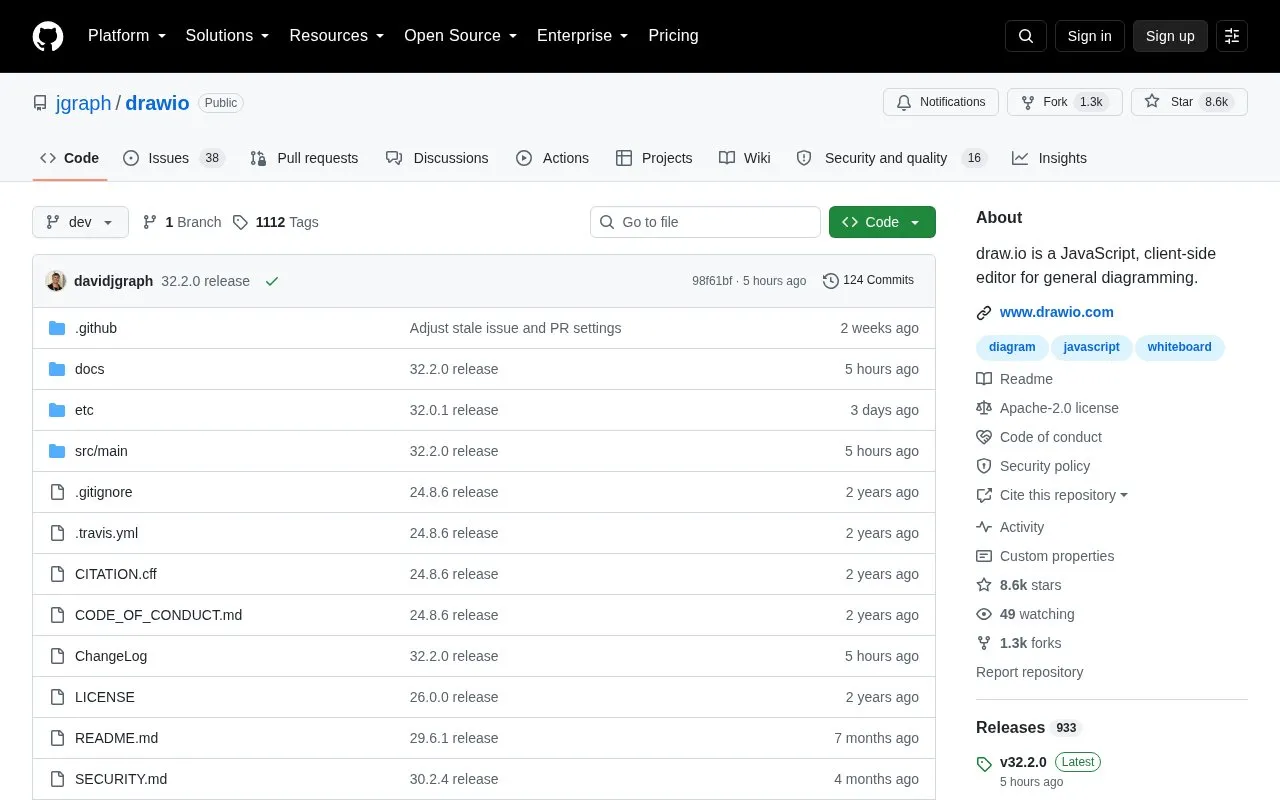 Drawio homepage screenshot