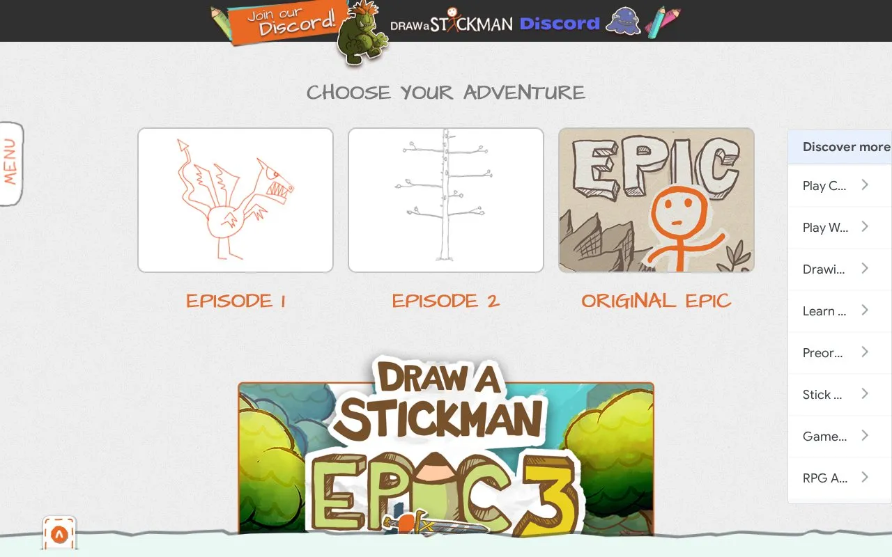 Draw a Stickman homepage screenshot