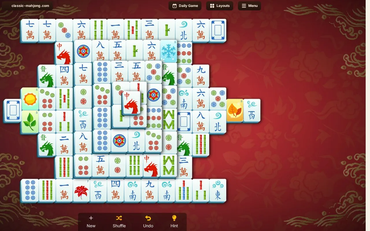 Classic Mahjong homepage screenshot