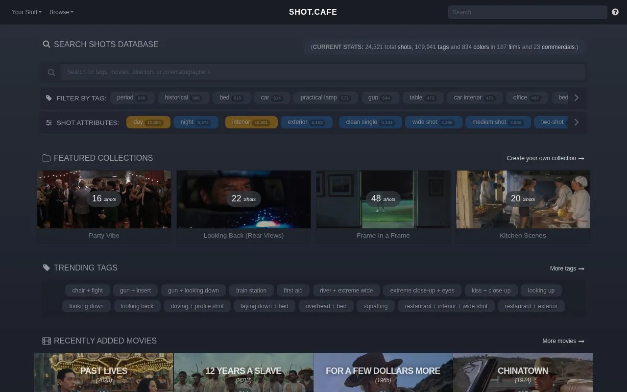 shot.cafe homepage screenshot