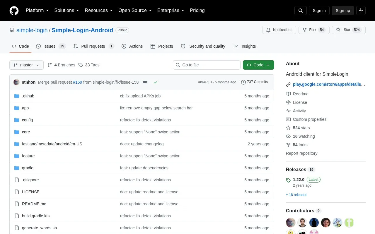 SimpleLogin homepage screenshot