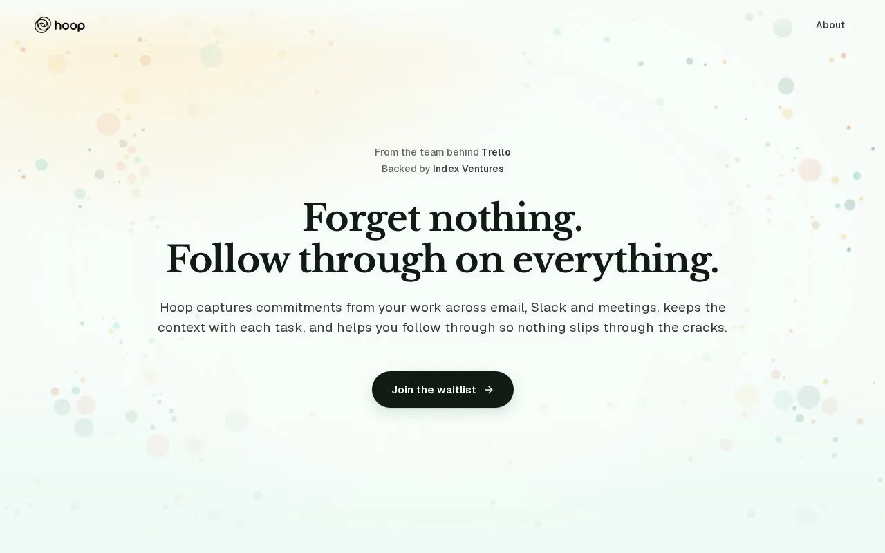 Hoop homepage screenshot