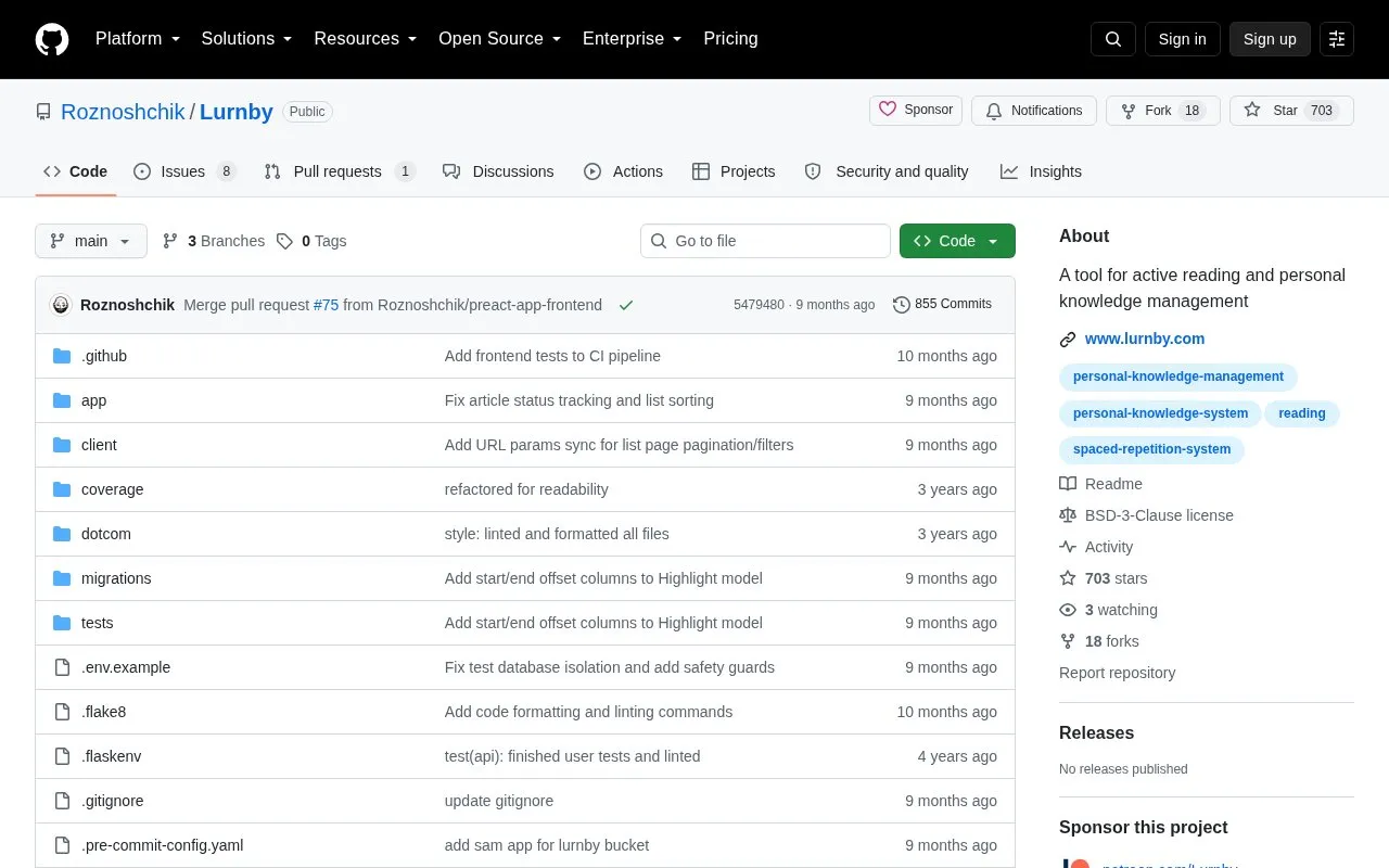 Lurnby homepage screenshot