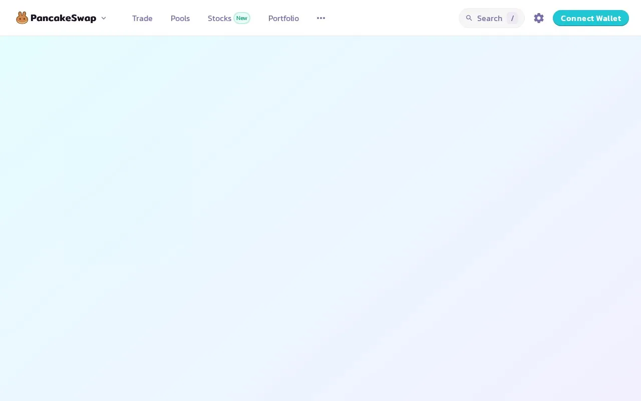 PancakeSwap AMM homepage screenshot