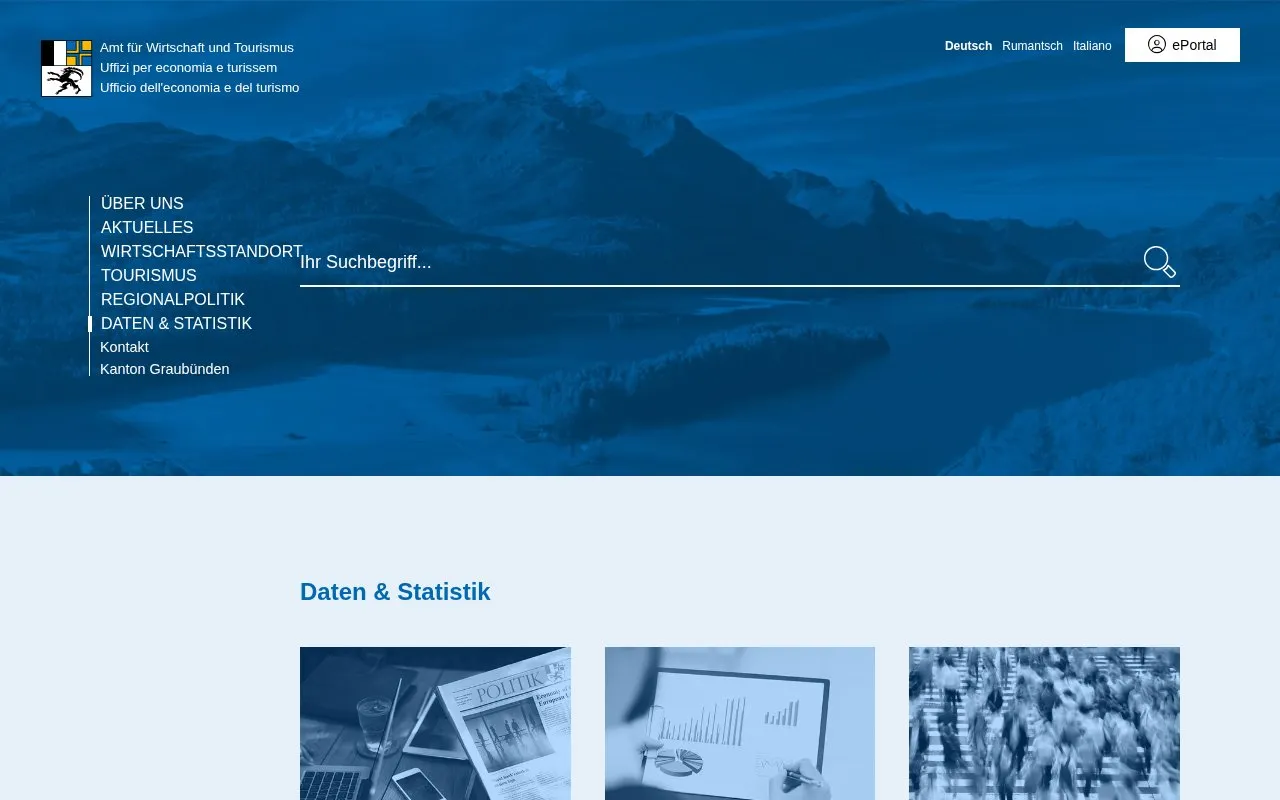 Datenkatalog Kanton Graubünden homepage screenshot