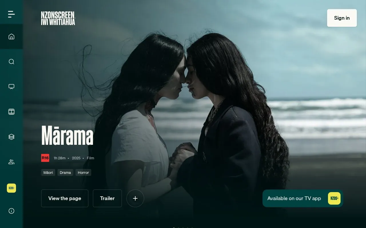 NZOnScreen homepage screenshot