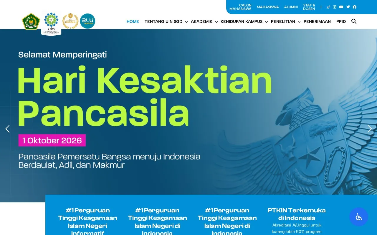 Sunan Gunung Djati State Islamic University homepage screenshot