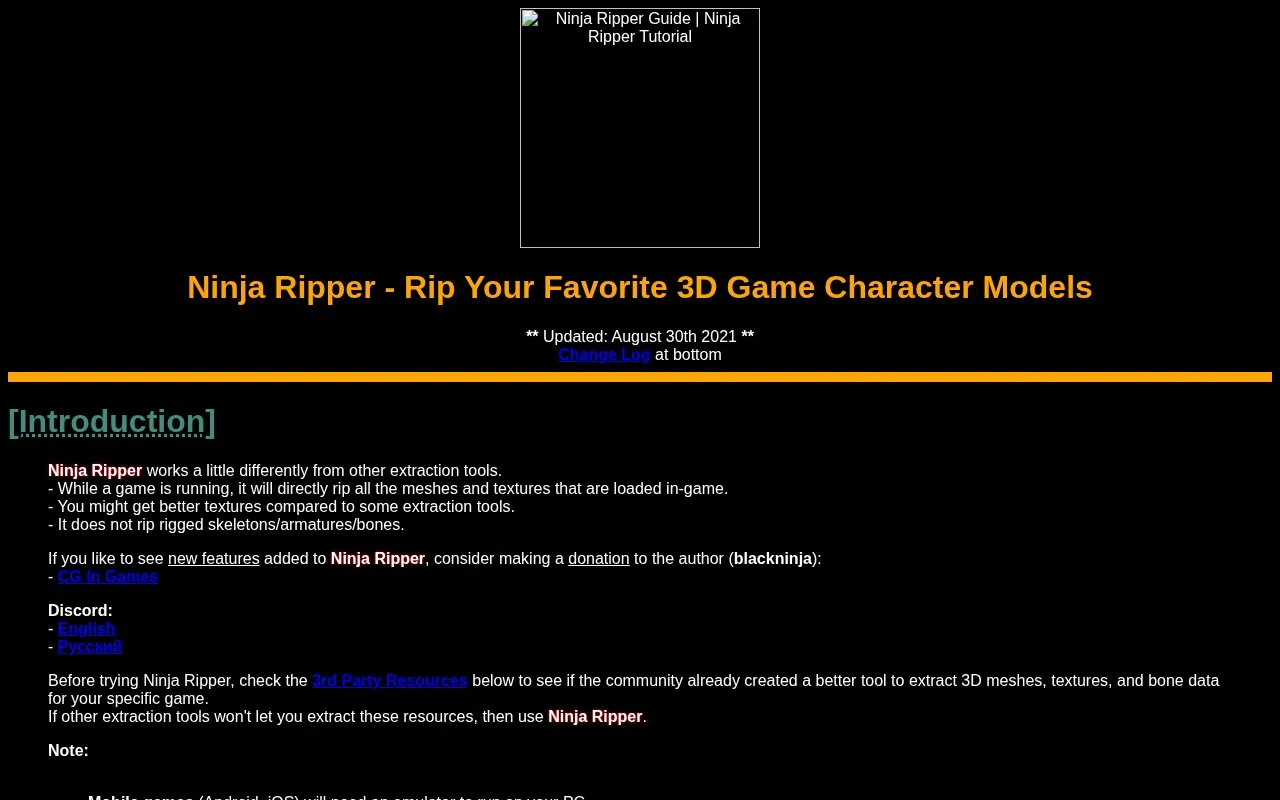 Ninja Ripper homepage screenshot