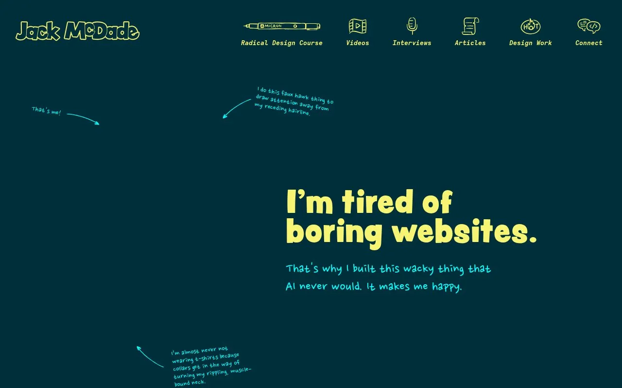 Jack McDade homepage screenshot