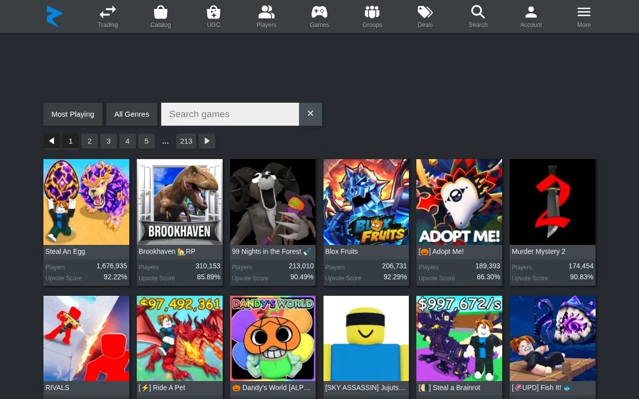 Rolimon's homepage screenshot