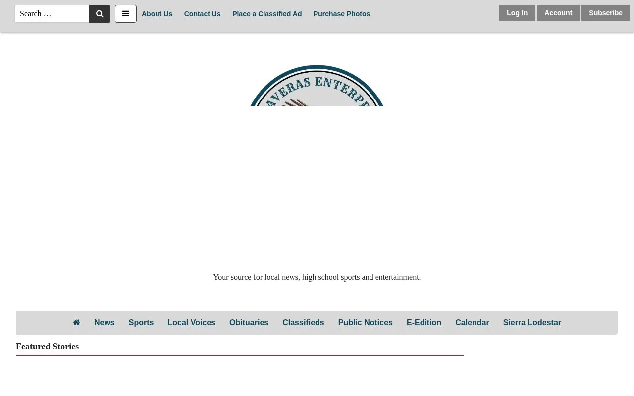 Calaveras Enterprise homepage screenshot