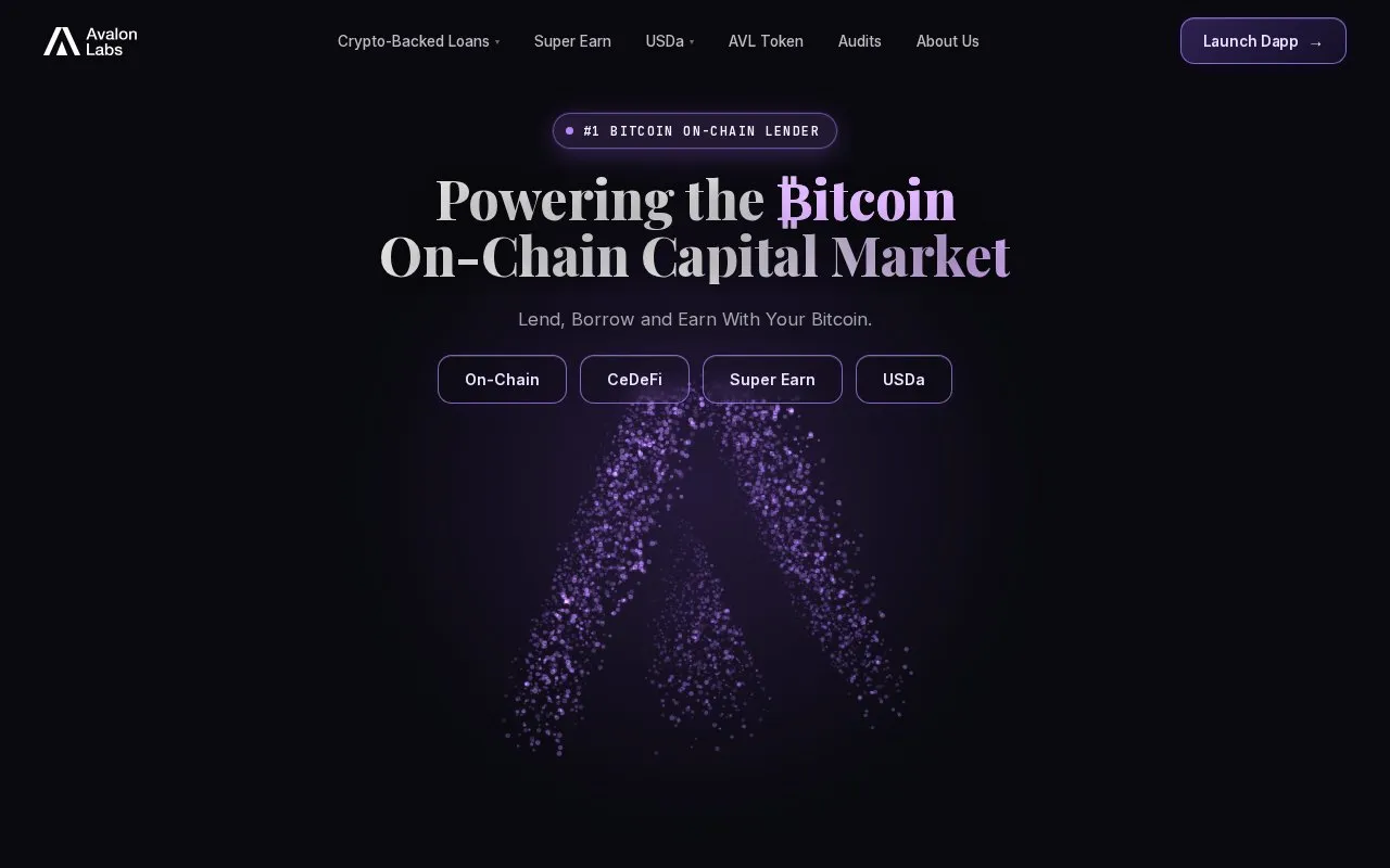 Avalon CeDeFi homepage screenshot