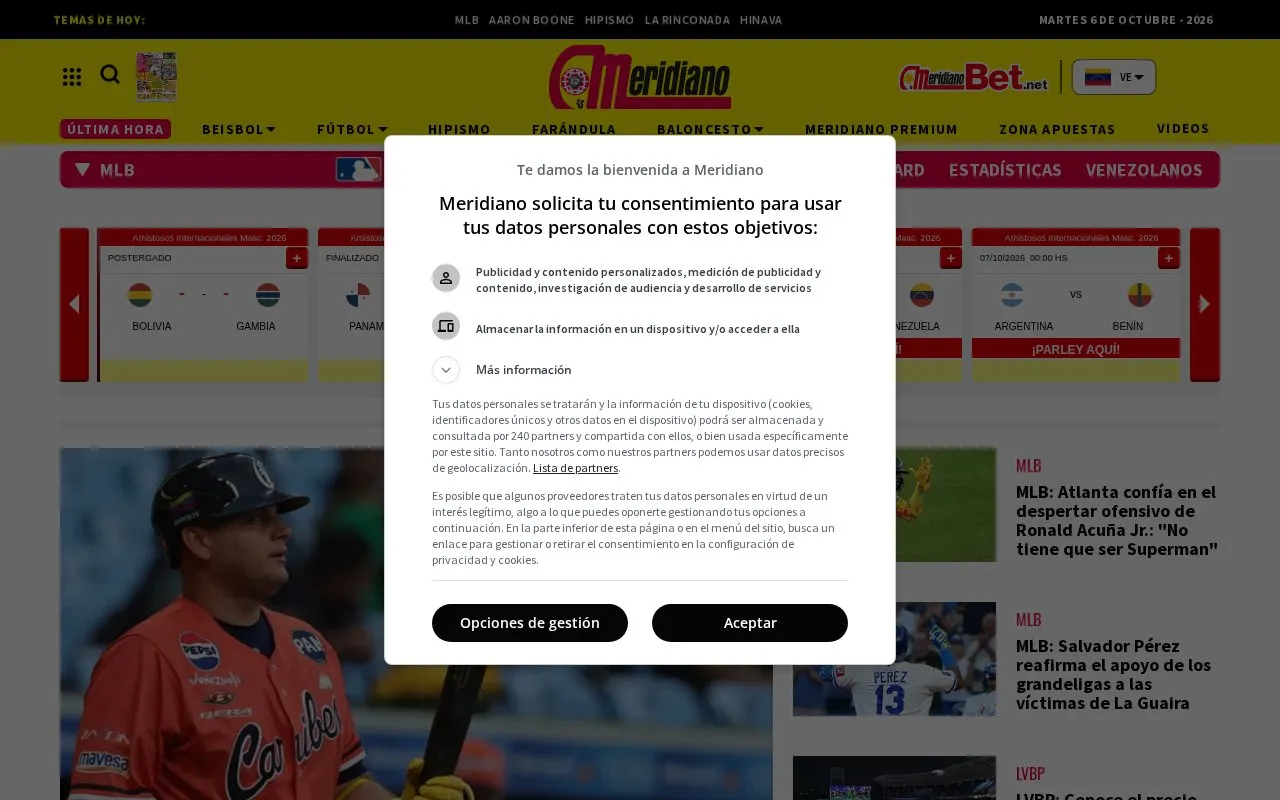 Diario Meridiano homepage screenshot