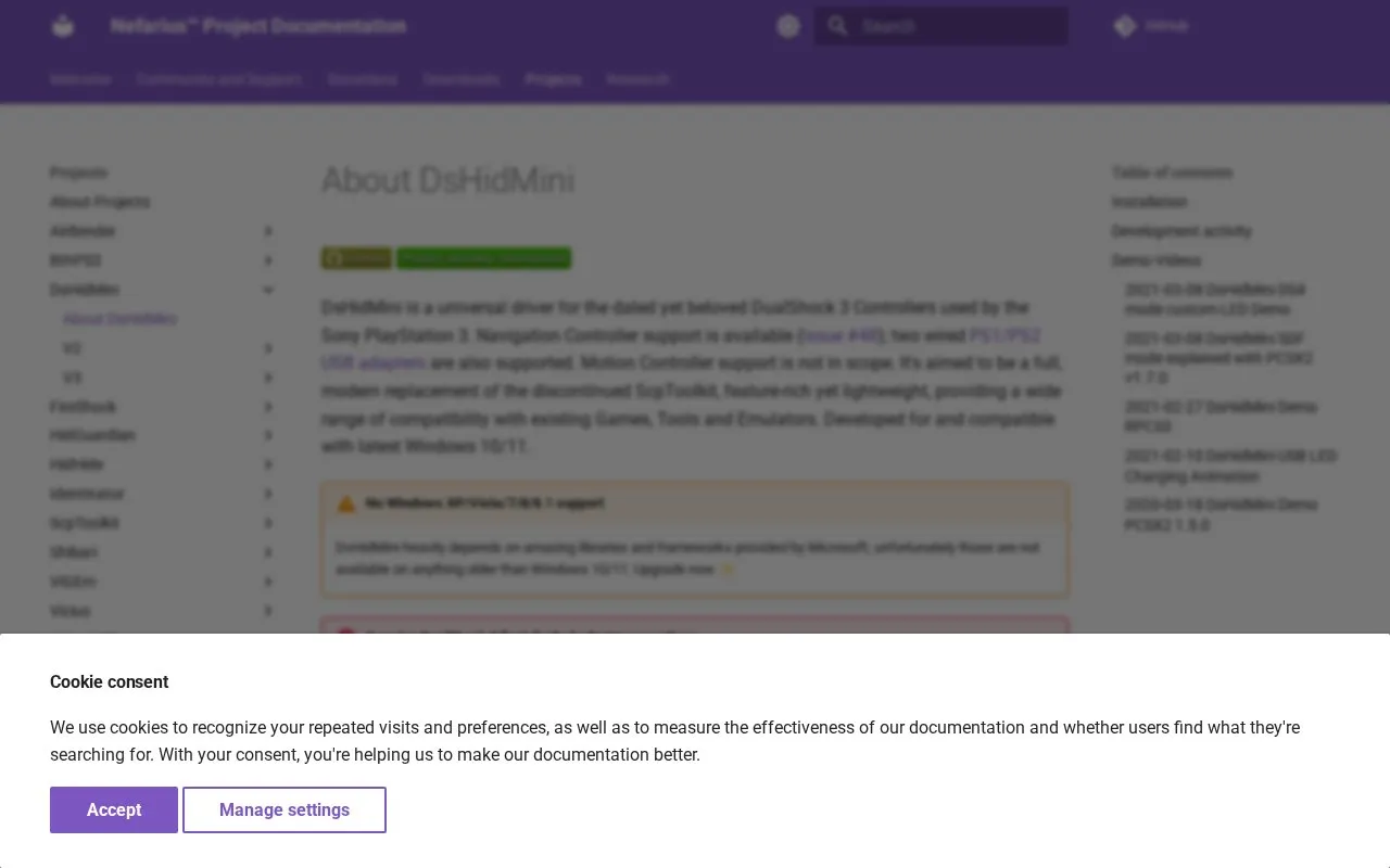 DsHidMini homepage screenshot