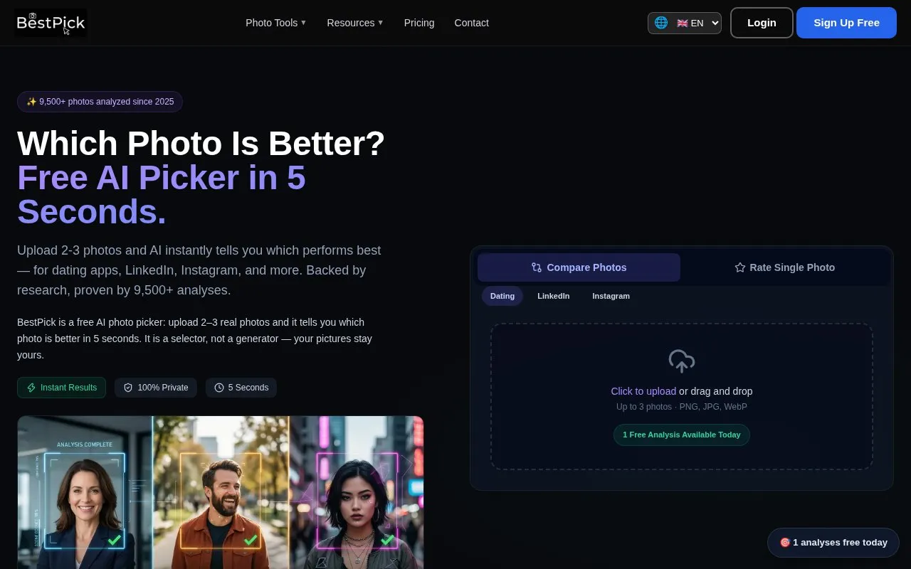 BestPick homepage screenshot
