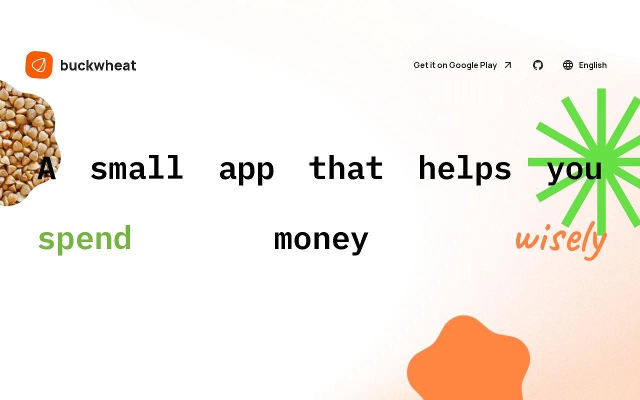 Buckwheat homepage screenshot