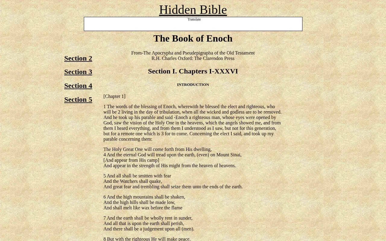Hidden Bible homepage screenshot