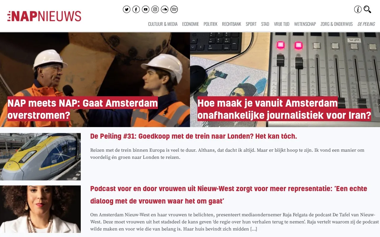 NAP Nieuws homepage screenshot