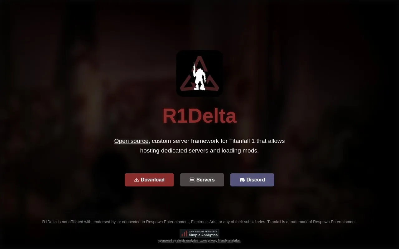 R1Delta homepage screenshot