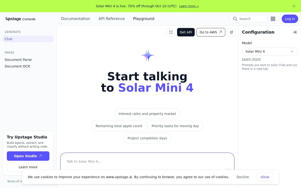 Solar homepage screenshot