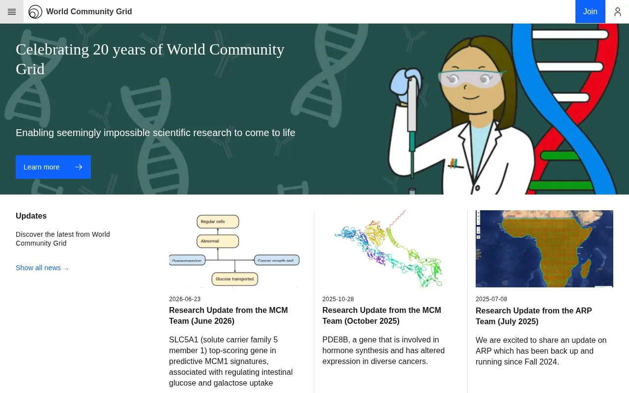 Humanitarian homepage screenshot