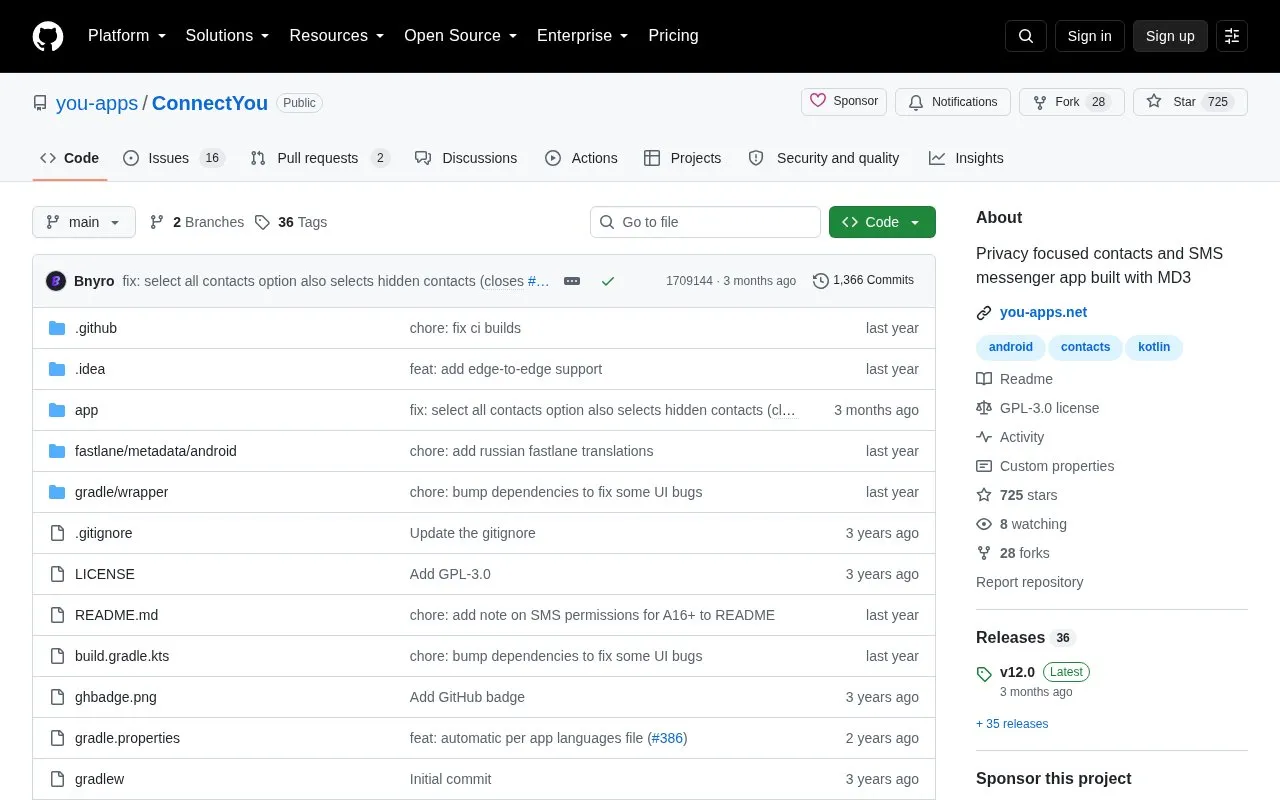 ConnectYou homepage screenshot
