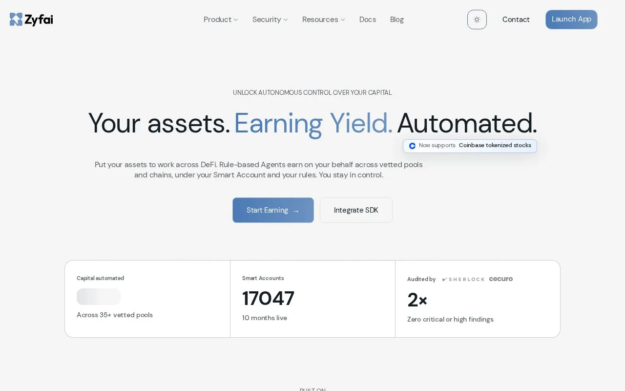 ZyFAI homepage screenshot